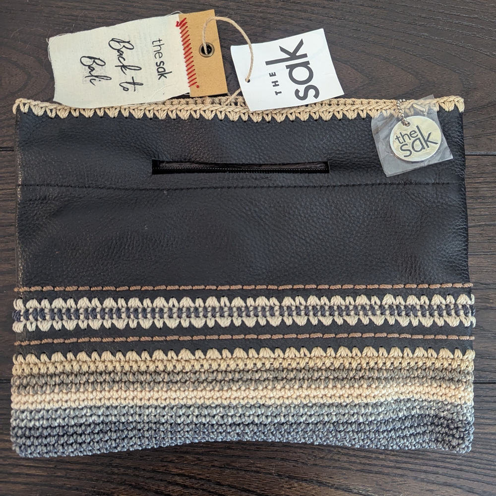 The Sak Black and Cream Crochet Bag